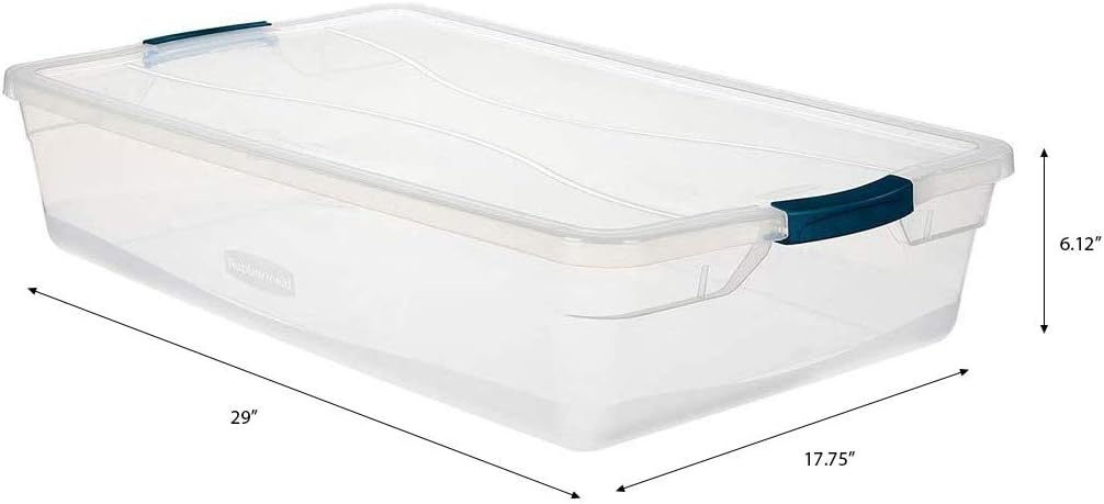 Clear 41 QT Pack of 4 Stackable Plastic Storage Containers with Latching Lids P3055