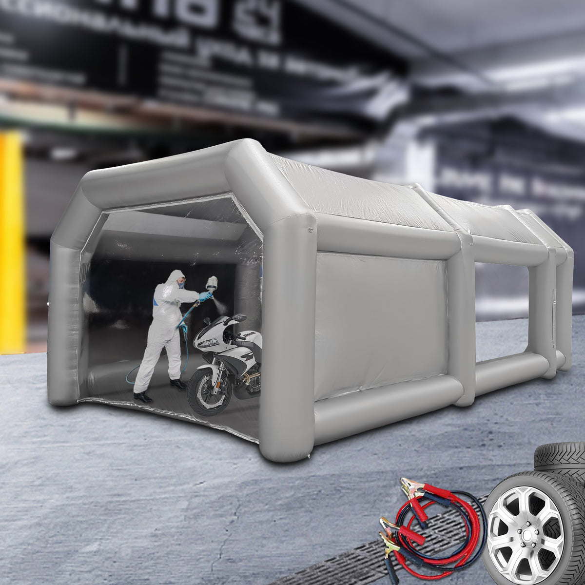 Inflatable Paint Booth 26x15x10 ft Portable Spray Booth with Air Filter System W365