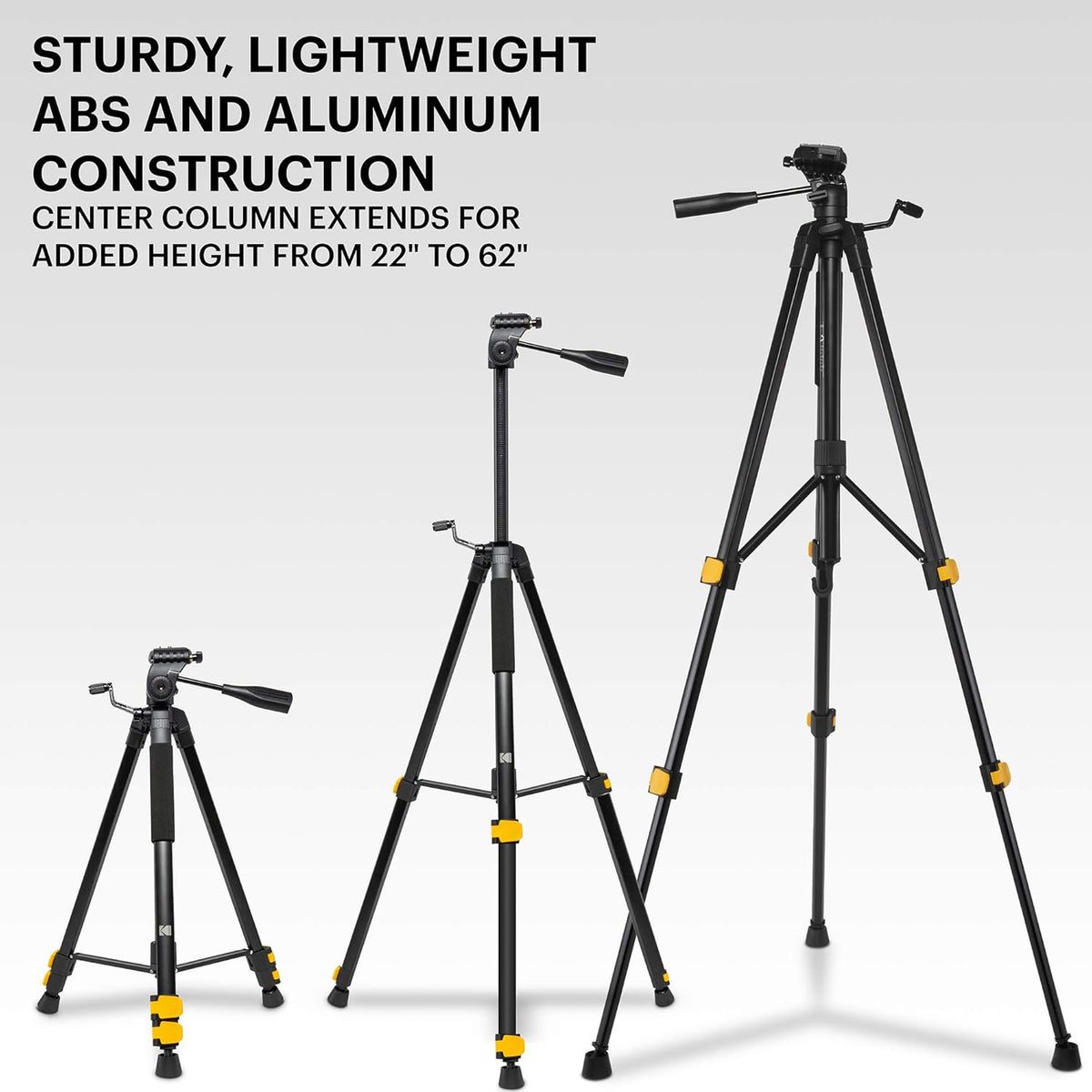 62" Compact 3-Section Flip-Lock Aluminum Tripod with Remote, Carry Case Y264