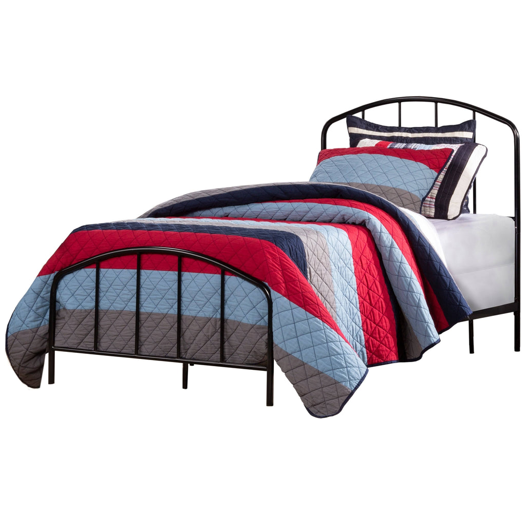 Black Metal Bed with Arched Spindle Design Queen J965