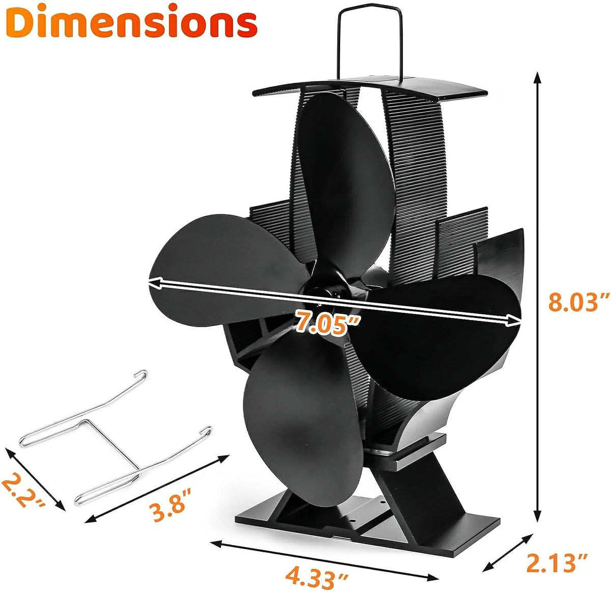 Wood Stove Fan with Additional Bracket H84976