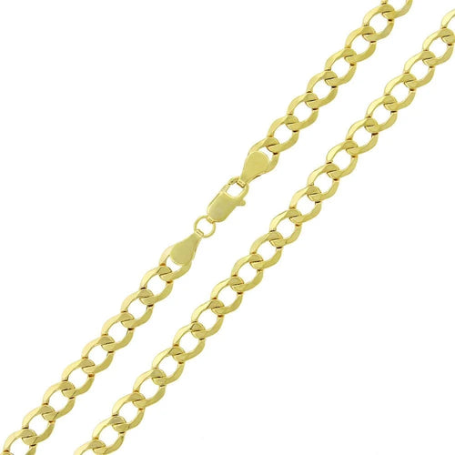 10K Yellow Gold 5.5mm Hollow Cuban Chain Necklace V4932