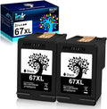 2 Black Remanufactured Ink Cartridges for HP 67 67XL G660136