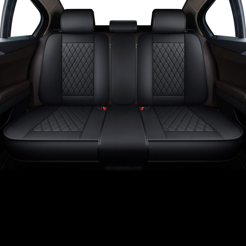 Universal Rear Car Seat Covers with Faux Leather, Black, Pack of 2 P78884
