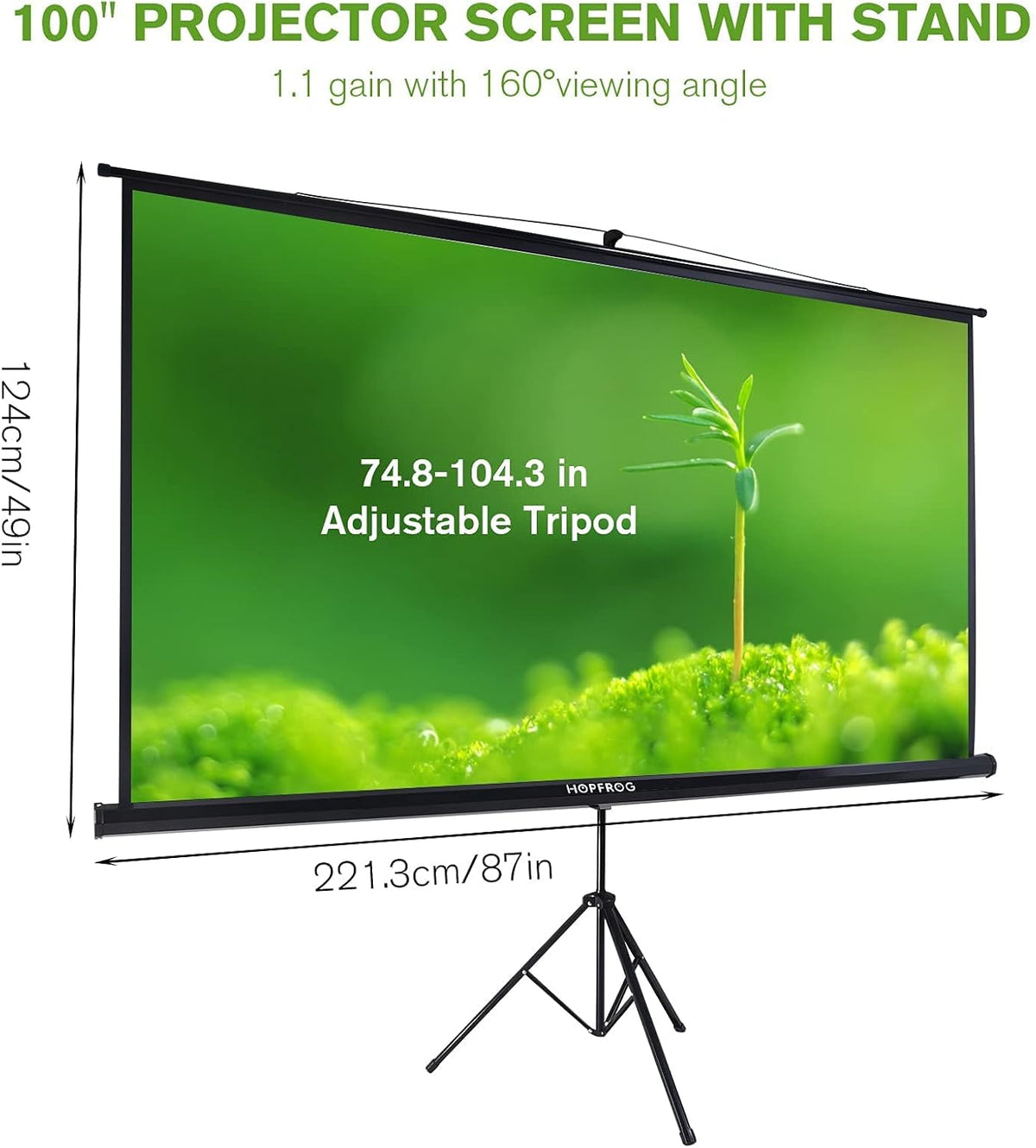 100 Inch Outdoor Projector Screen with Stand S95220