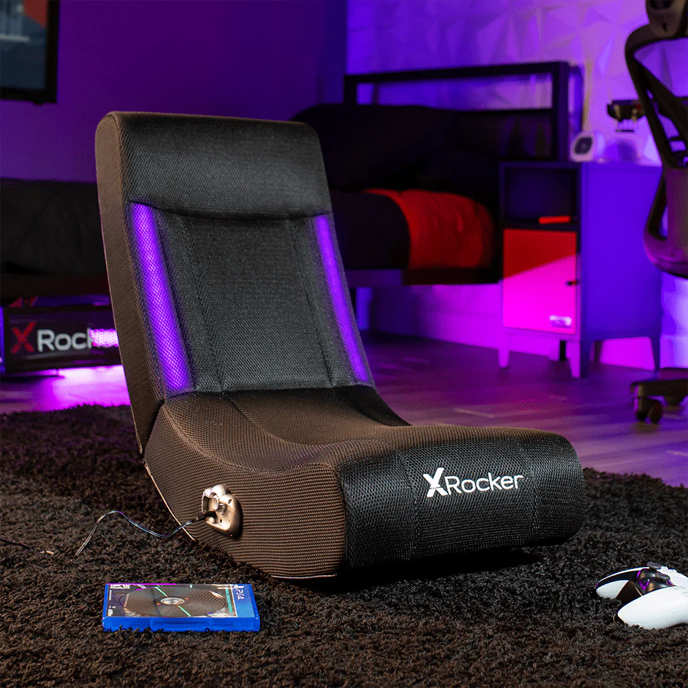 Black Mesh Floor Rocker Gaming Chair Q757
