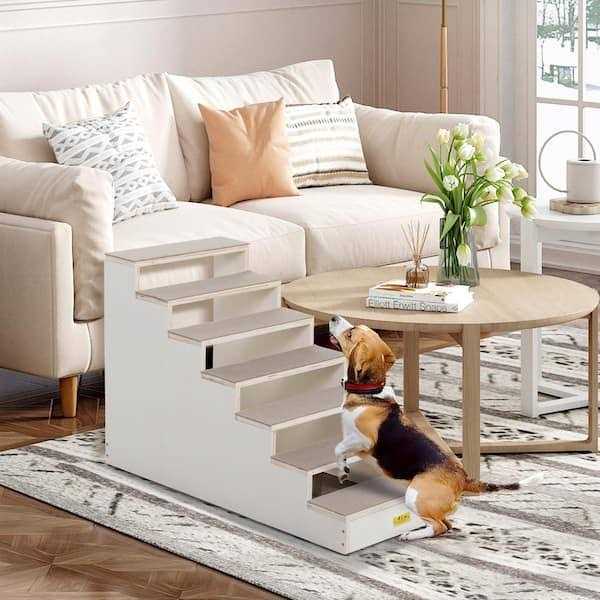Wood 7-Step Dog Stairs O379304