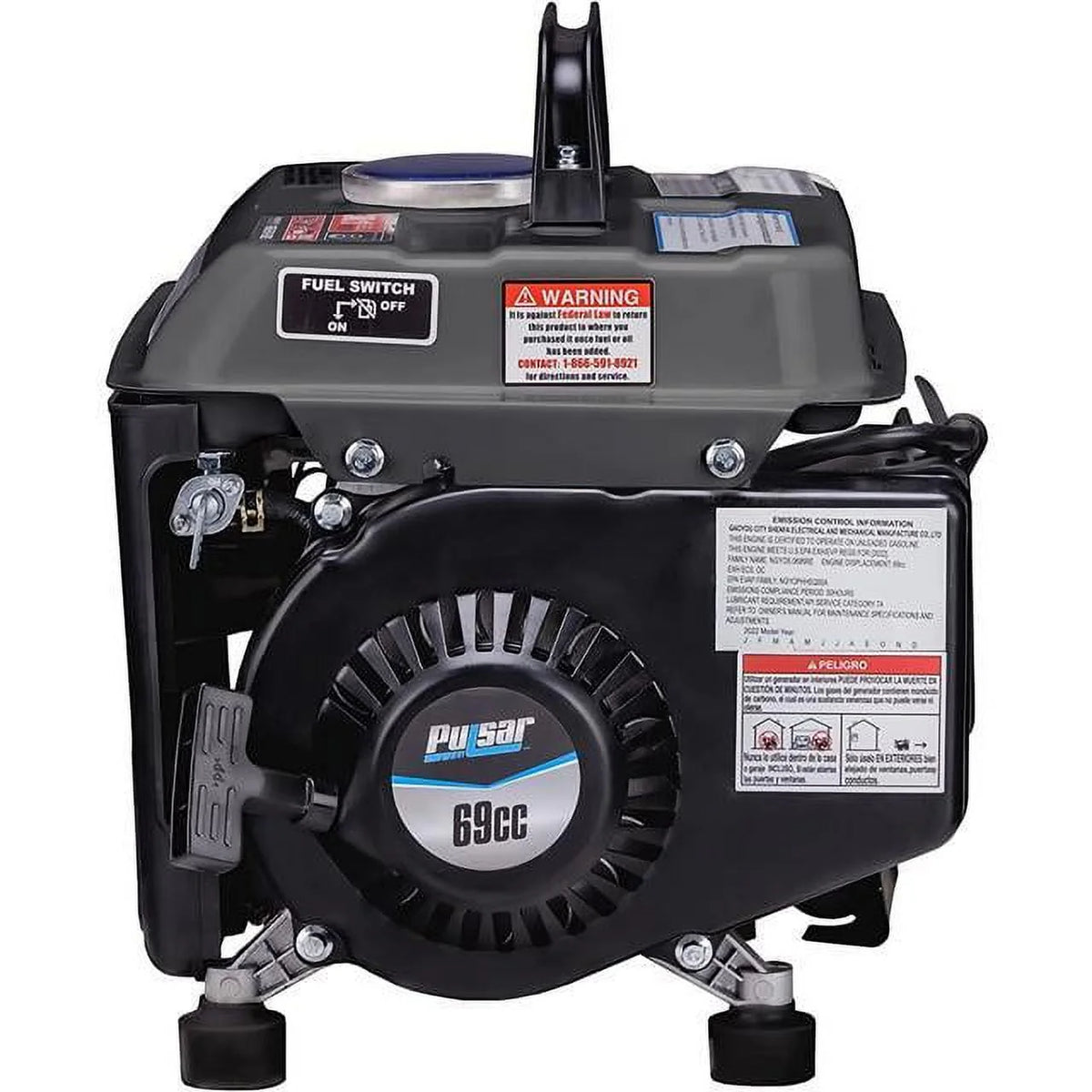 Portable Gas-Powered Generator with Carrying Handle, 1200W, Black/Gray Y82457