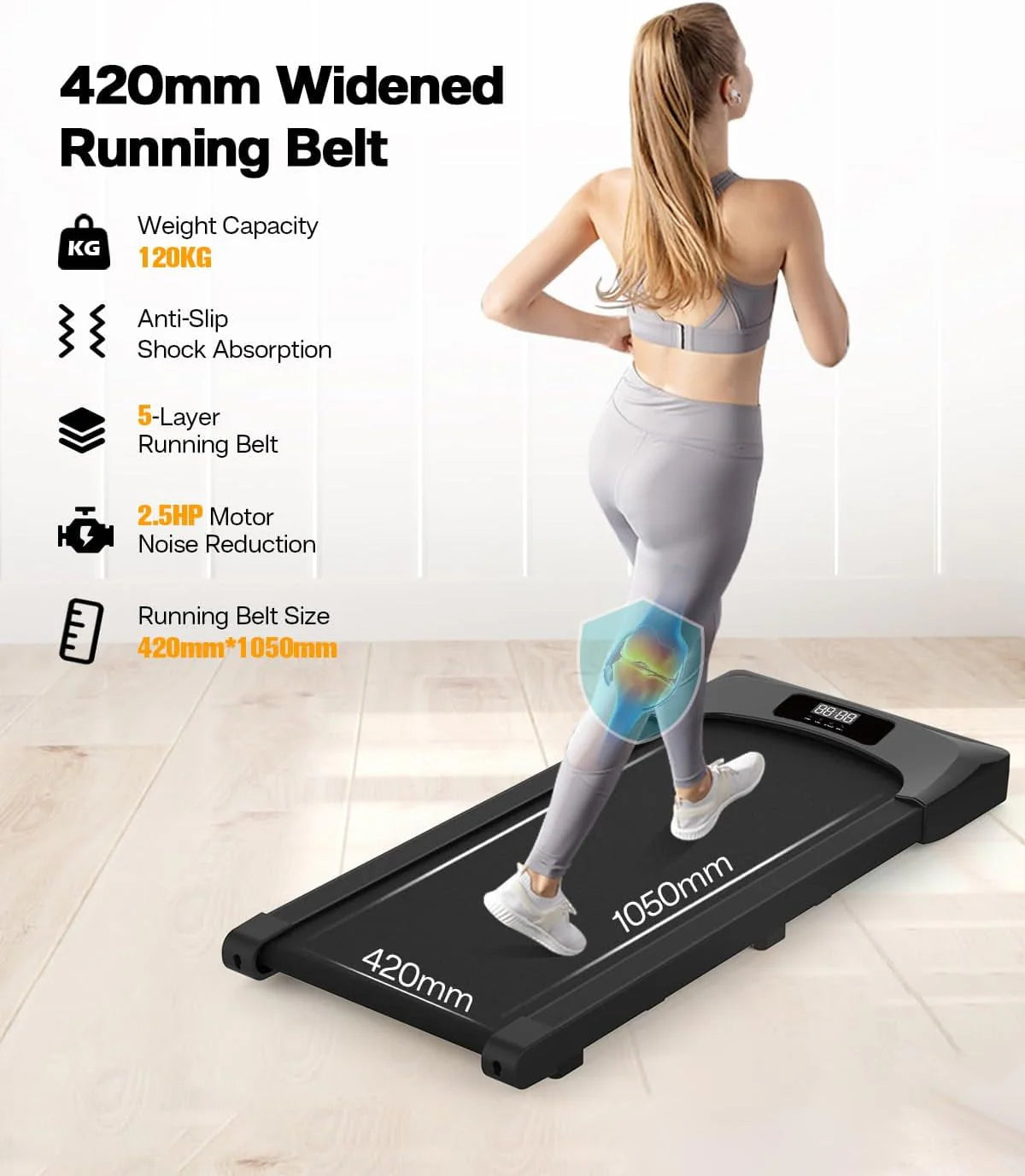 2 in 1 Foldable Under Desk Treadmill with Remote Control Z521