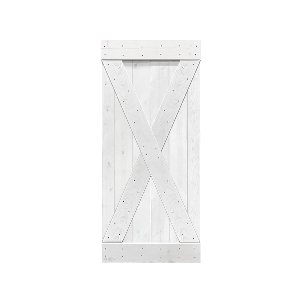 Solid Ocean Blue Stained Pine Wood Interior Sliding Barn Door Slab E30057