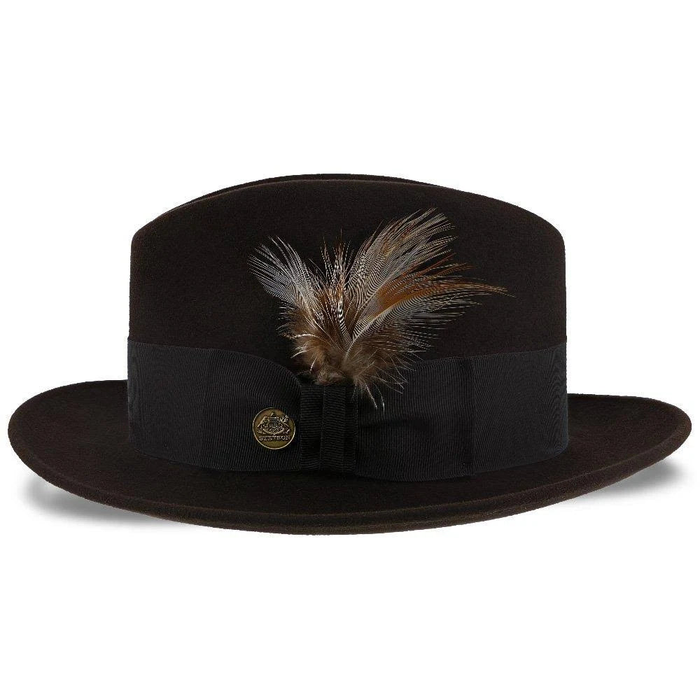 Size 7 Caribou Fur Felt Fedora Hat L9650