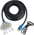 25 Feet 30 Amp 10 Gauge 4 Prong Generator Extension Cord 125/250V 7500W Pack of 2 I350799
