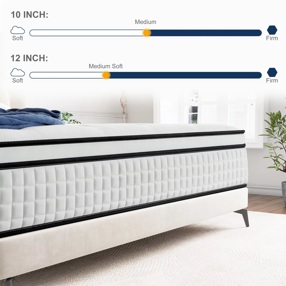 Queen 12 Hybrid Innerspring Gel Memory Foam Mattress H66673