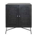 Black 2-Door Wood Nightstand N330