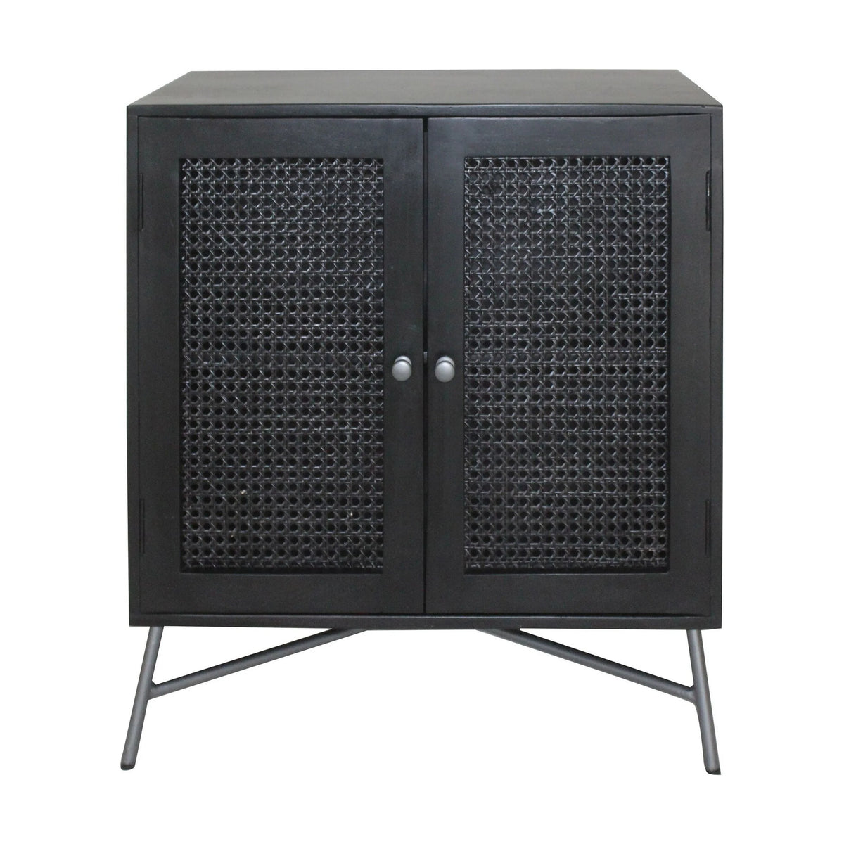 Black 2-Door Wood Nightstand N330