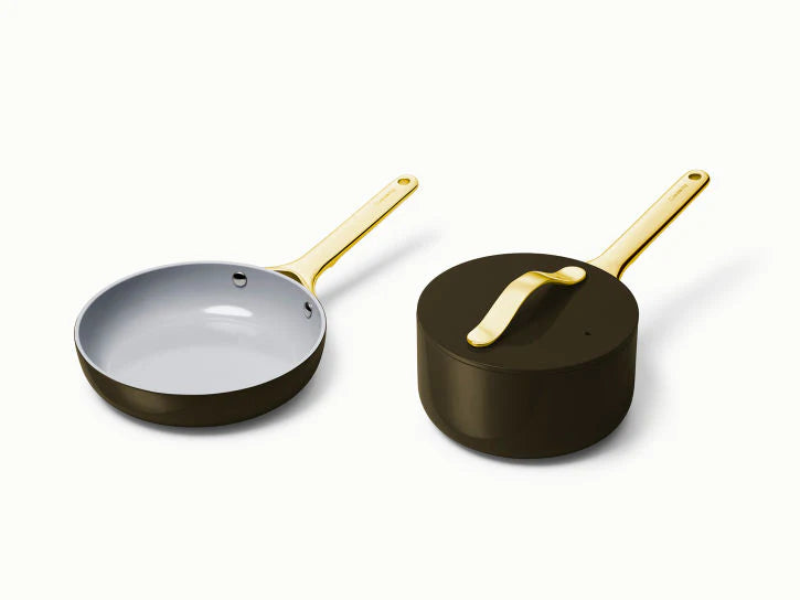 Mini Cookware Set in Black with Gold Handles M322788