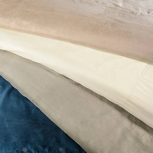 King Grey Oversized MicroSuede Duvet Cover Set G3502