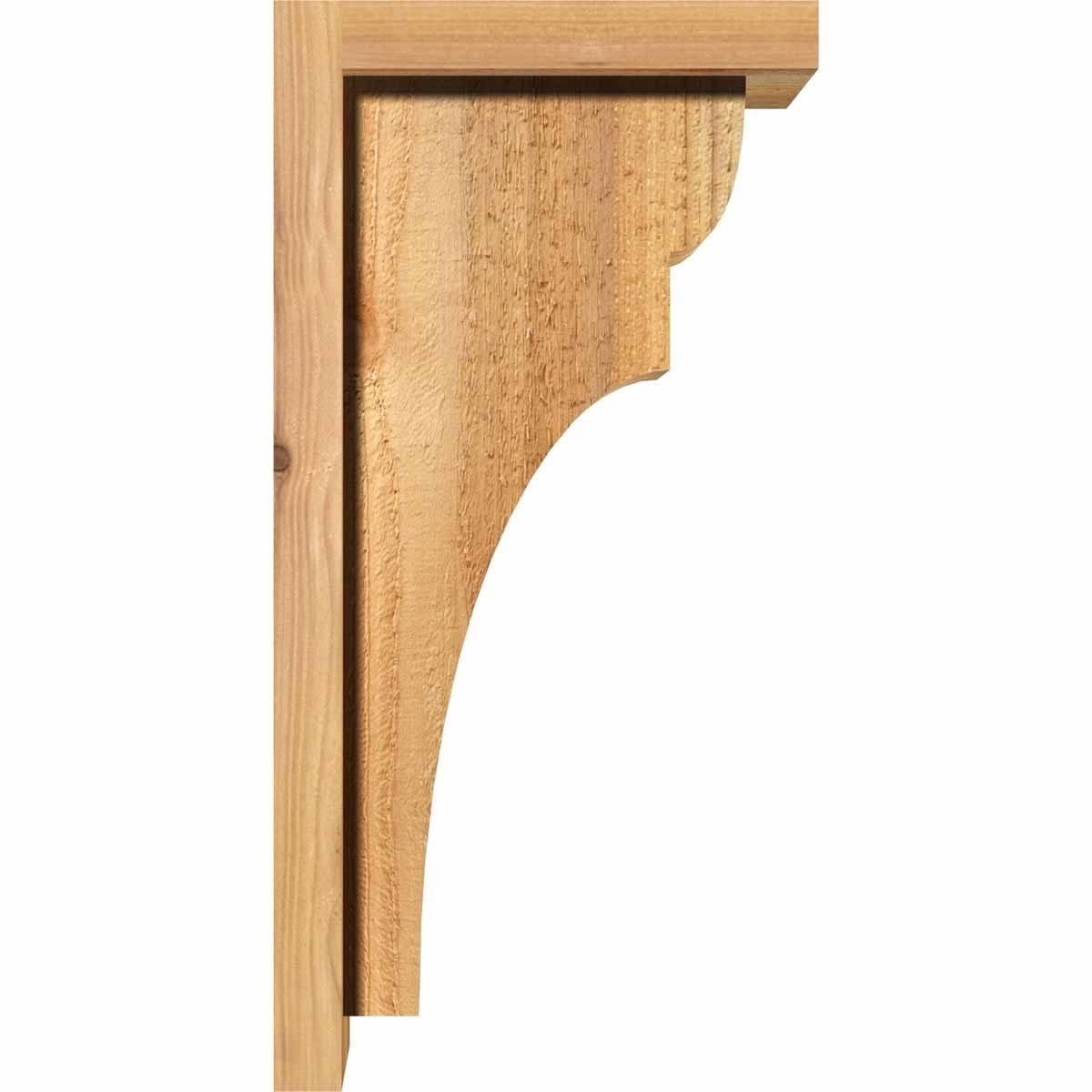 8x22W x 12x22D x 24x22H Western Red Cedar Corbel with Backplate R594