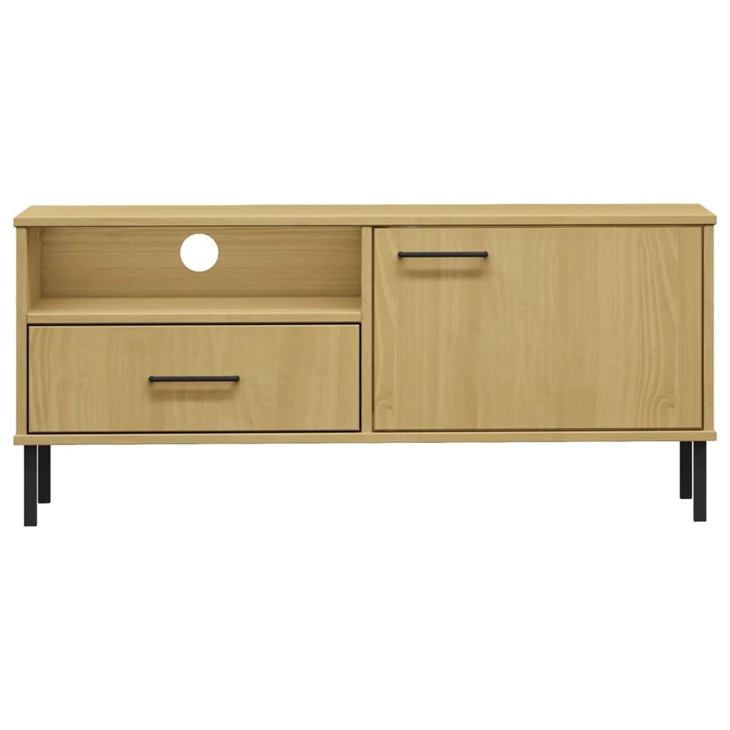 Pine Wood TV Cabinet with Storage Drawer, Door and Shelf B860