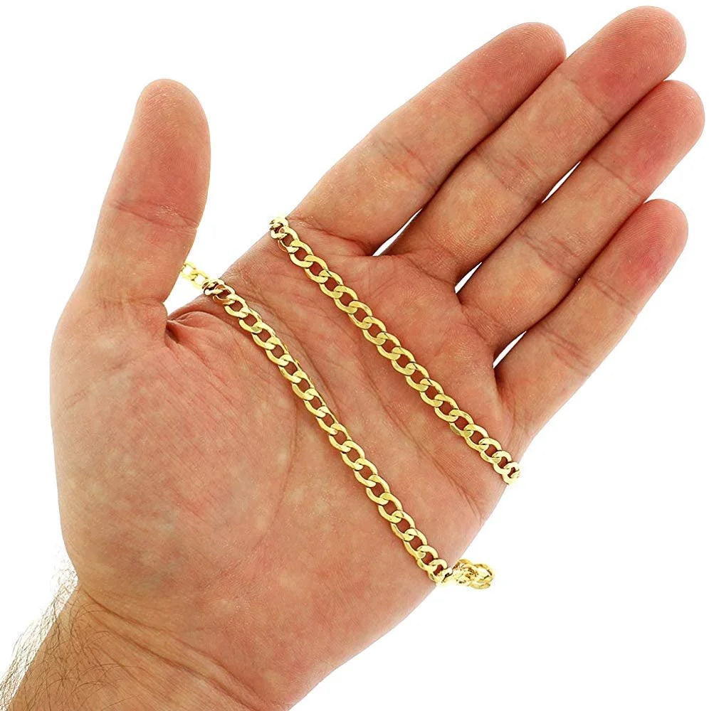 10K Yellow Gold 5.5mm Hollow Cuban Chain Necklace V4932