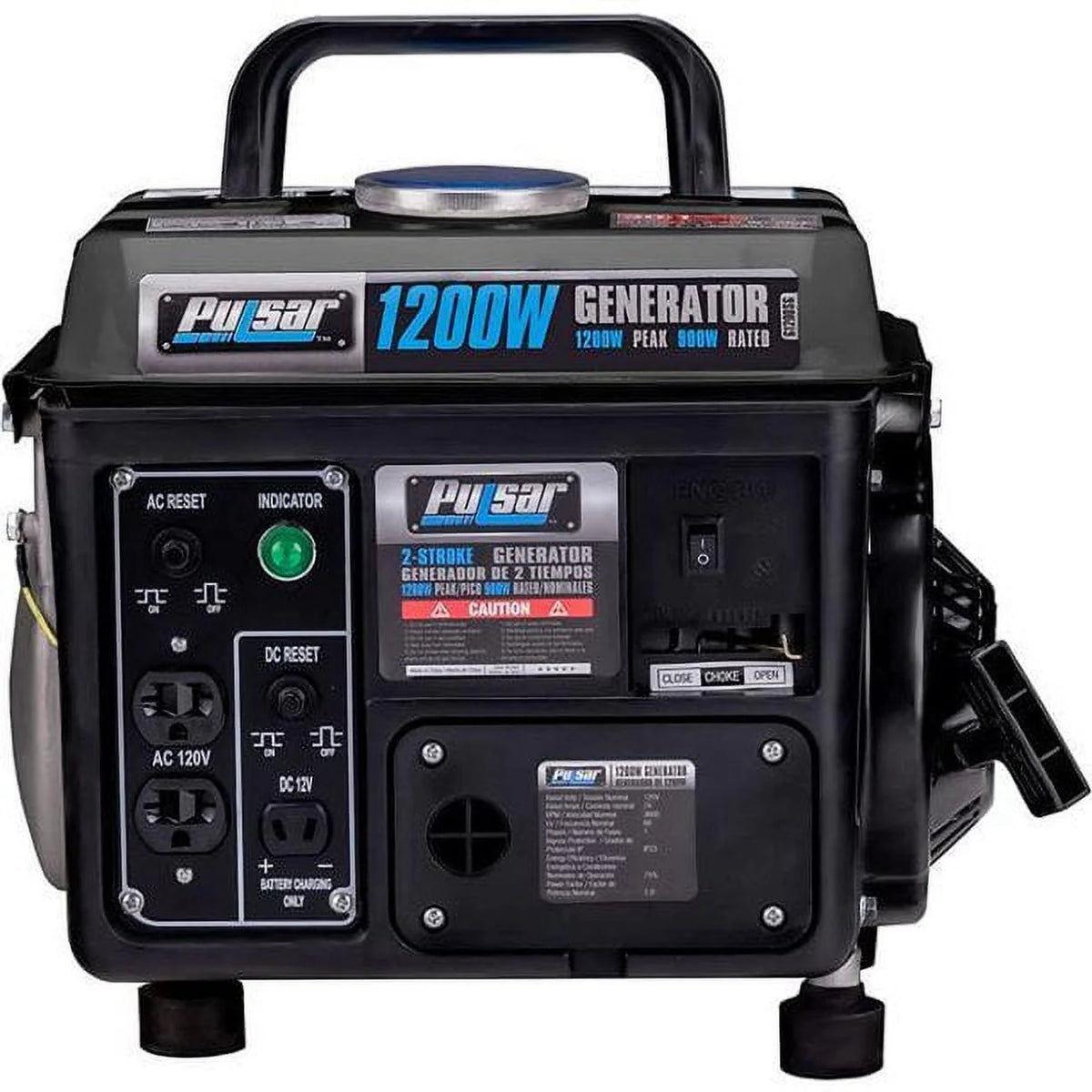 Portable Gas-Powered Generator with Carrying Handle, 1200W, Black/Gray Y82457