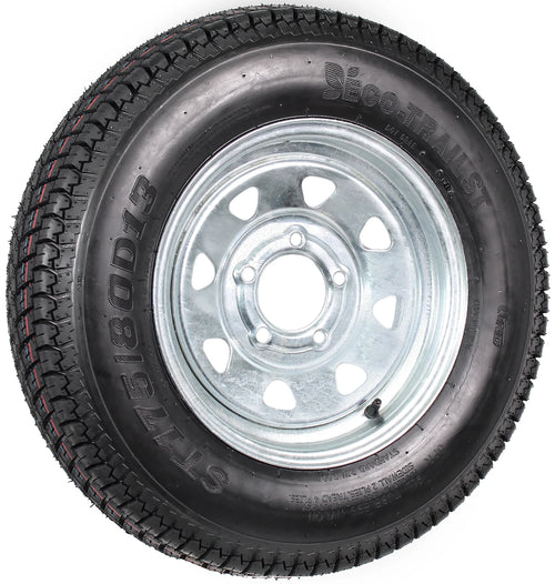 13 5 Lug Galvanized Spoke Trailer Tire On Rim D217322