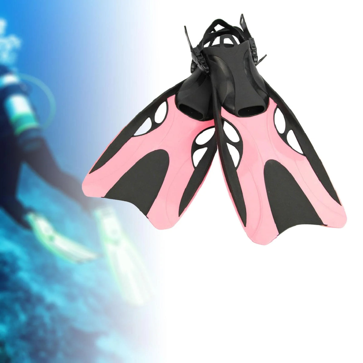 Pink Silicone Open Heel Snorkel Fins Q319080