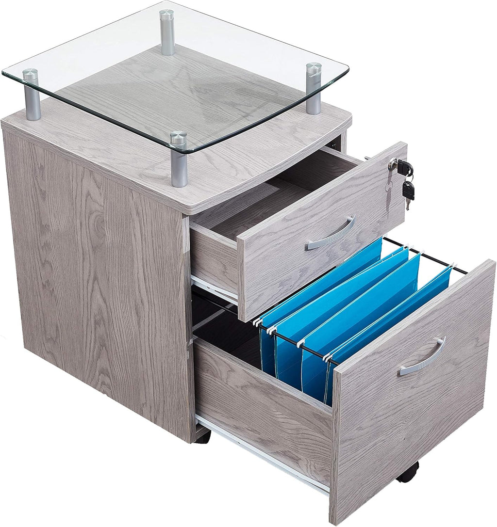 Gray Rolling File Cabinet A405