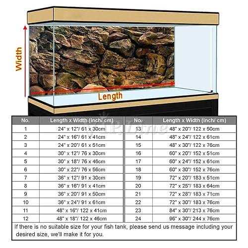 Rock Wall Aquarium Background Poster Fish Tank Decor J953800