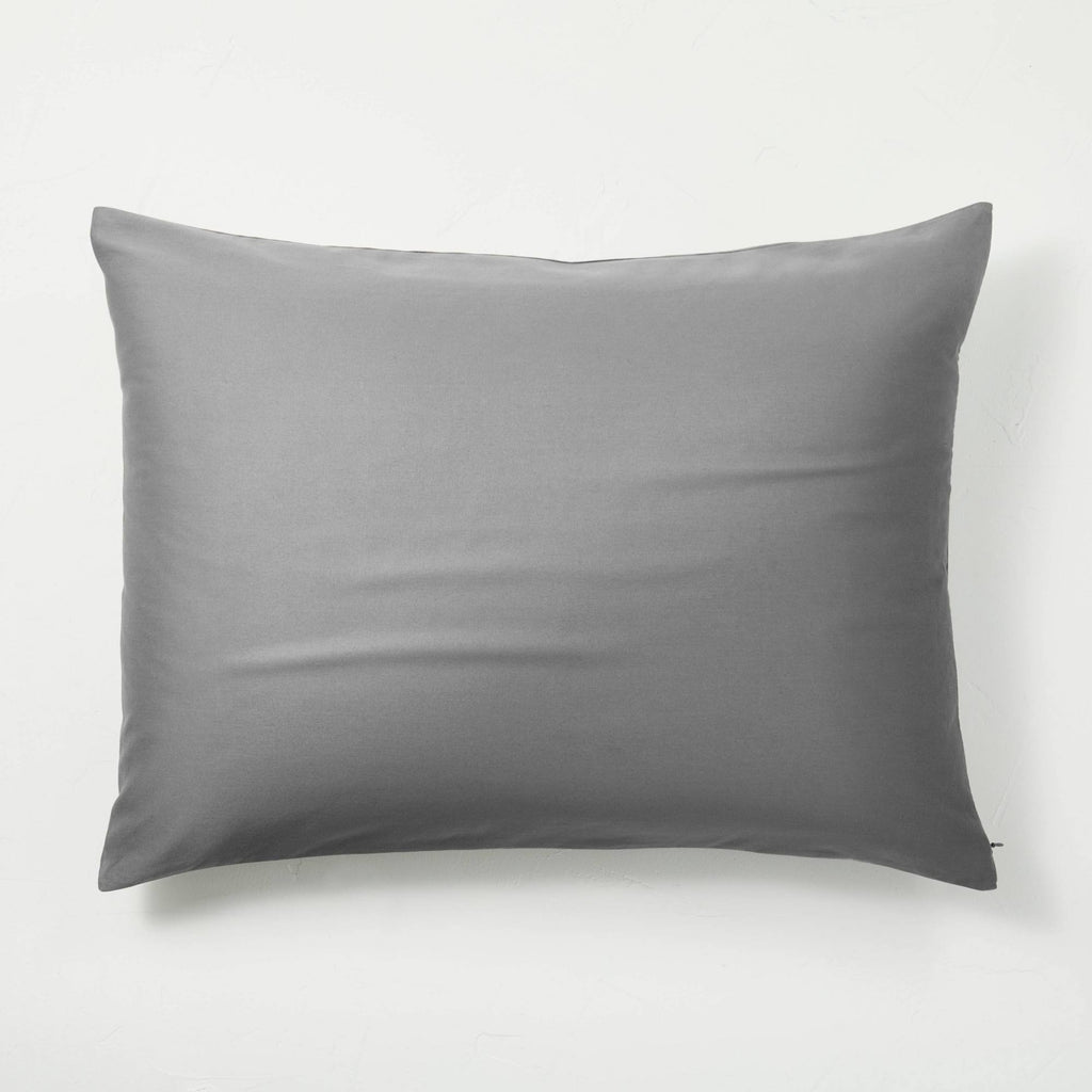 Full/Queen Supima Washed Sateen Duvet & Sham Set Dark Gray E931133