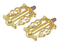Gold Twisted Bike Pedals with Cage 1/2", Pair N54052