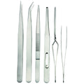 Stainless Steel Tweezers Set, 6 Piece Q6007
