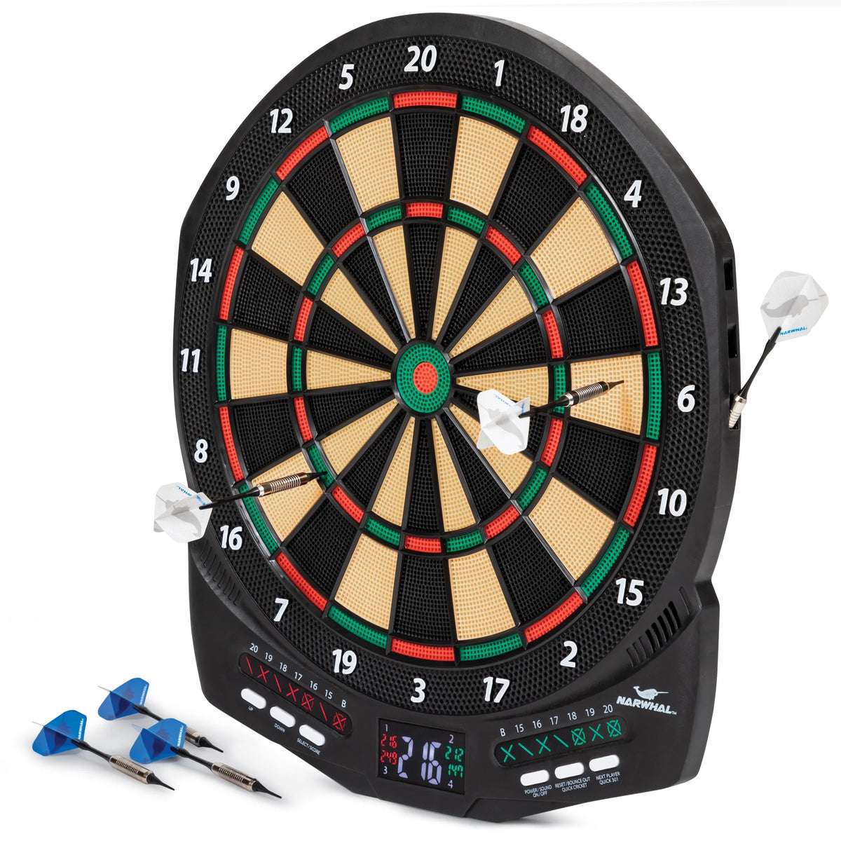 Electronic Dartboard with 30 Games, 6 Darts, Soft Tip Dart Set, 6 Pack E727