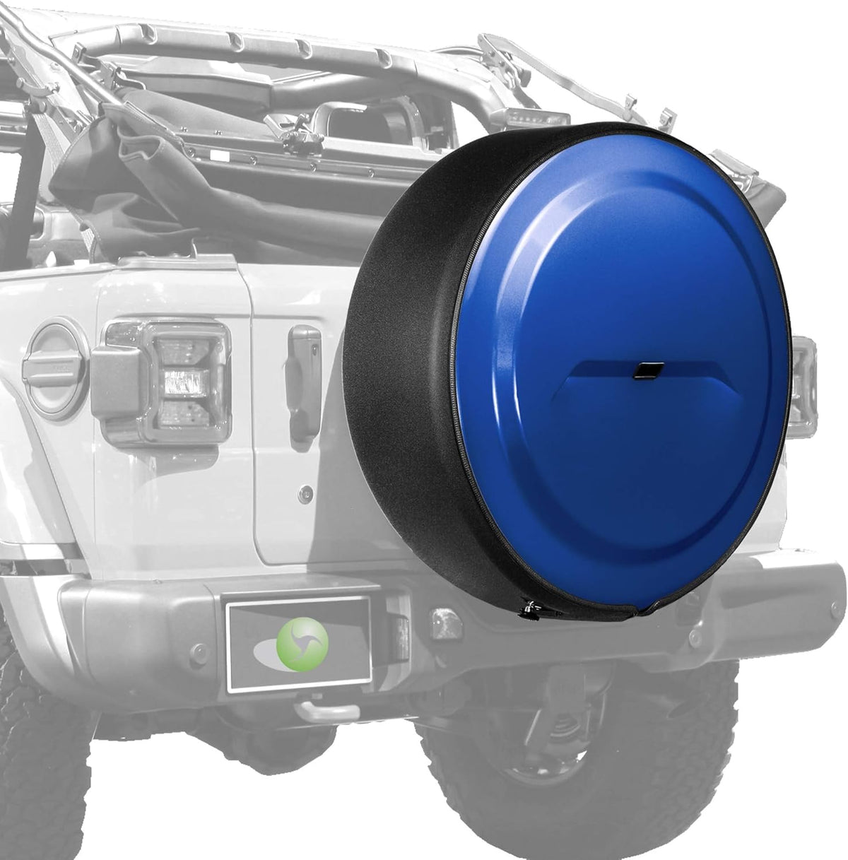 Bright White Painted Plastic Face Black Powder-Coated Ring Tire Cover A659822