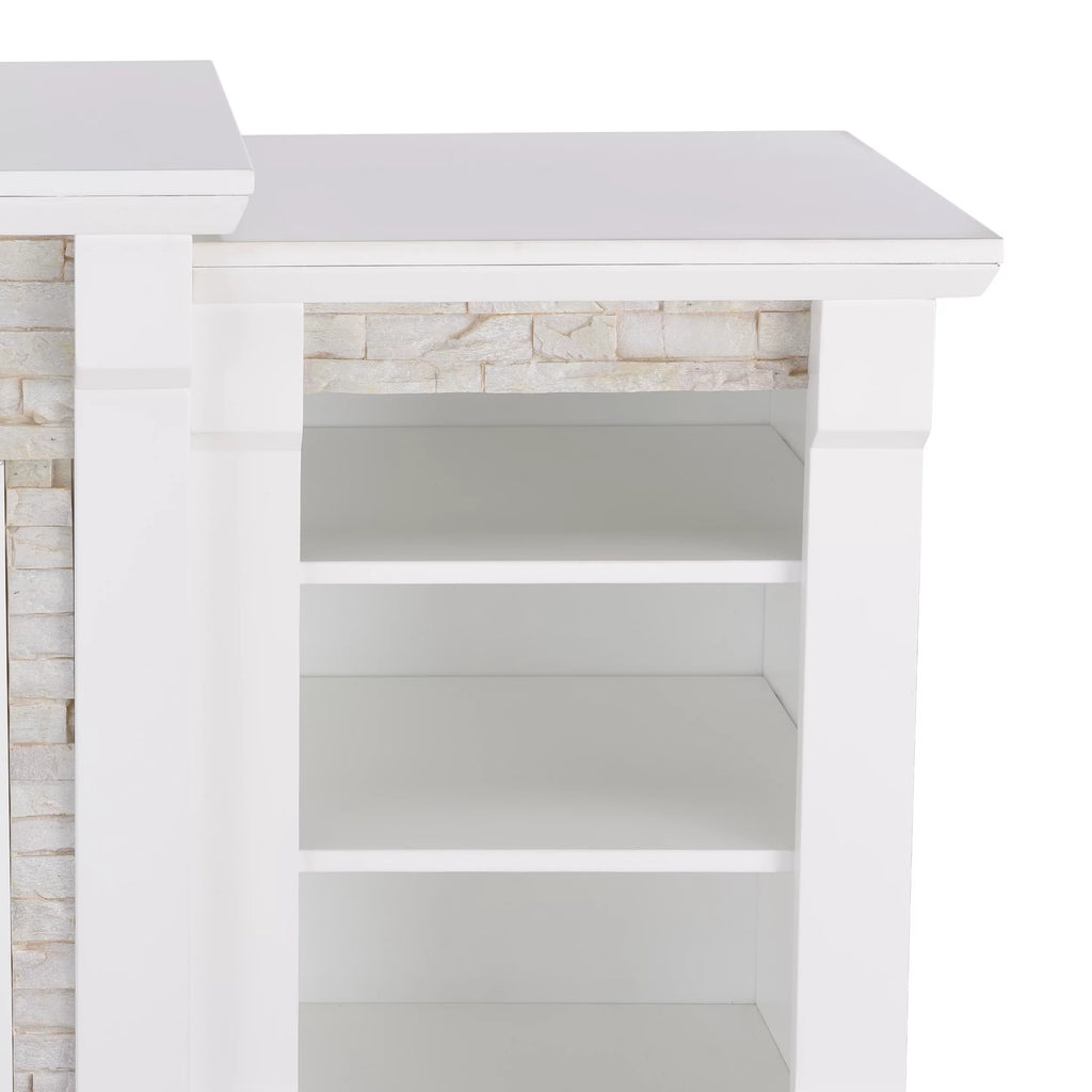 White Electric Fireplace with Bookcases C8345