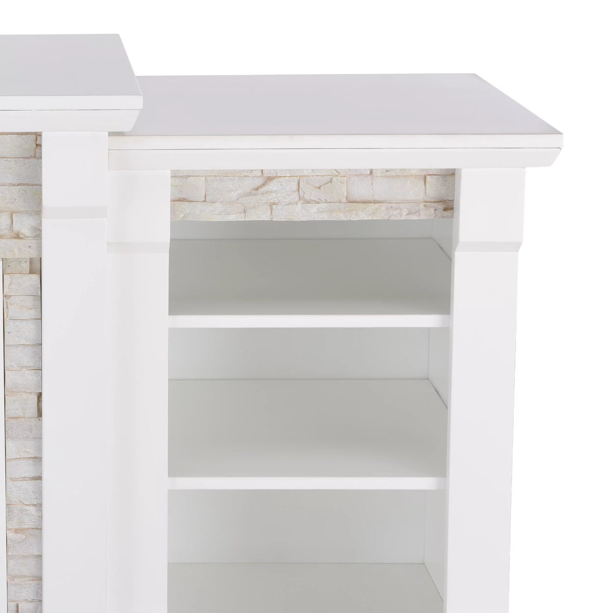 White Electric Fireplace with Bookcases C8345
