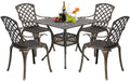 Outdoor Dining Table Set with 4 Wrought Iron Chairs K8802