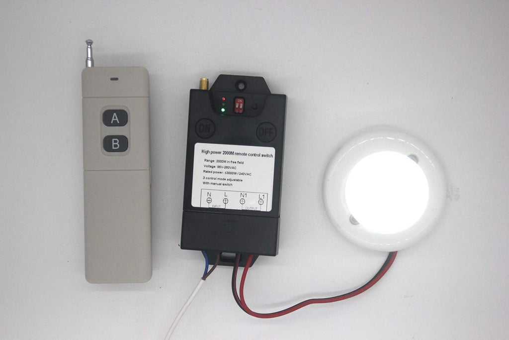 2000 Meters Wireless Remote Control Switch AC 110V 220V Relay Transmitter Pack of 2 U72135