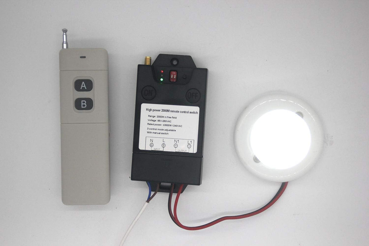 2000 Meters Wireless Remote Control Switch AC 110V 220V Relay Transmitter Pack of 2 U72135