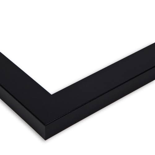 Satin Black 3 Opening Collage Picture Frame for 5x7 Photos with Grey Candlewick Mat G30756