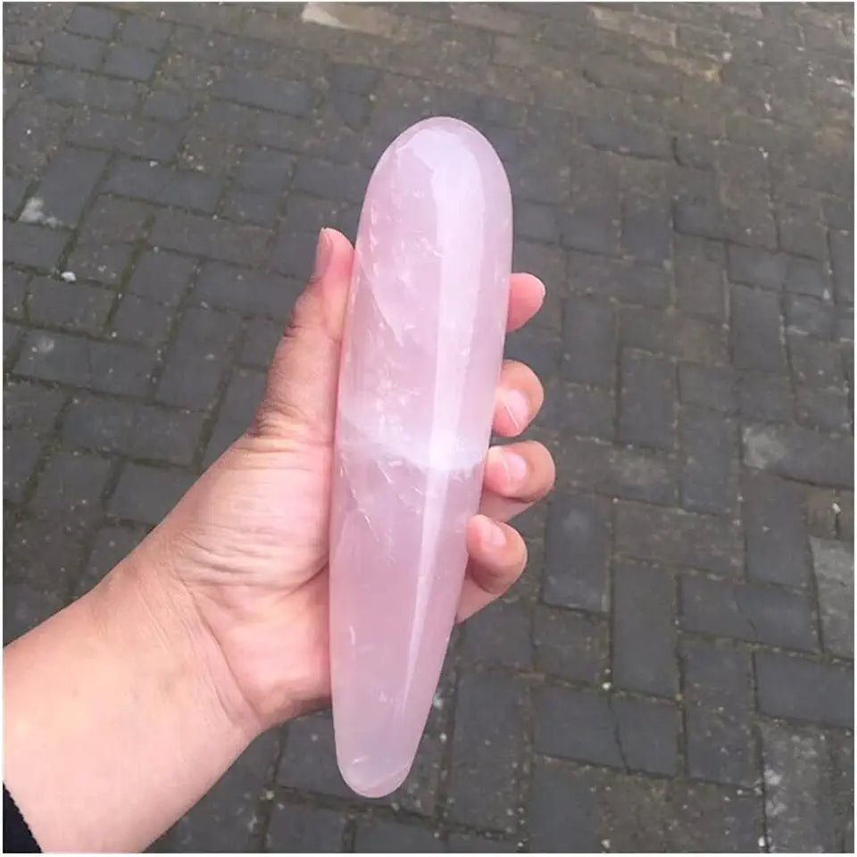 Natural Rose Quartz Crystal Massage Wand N36936