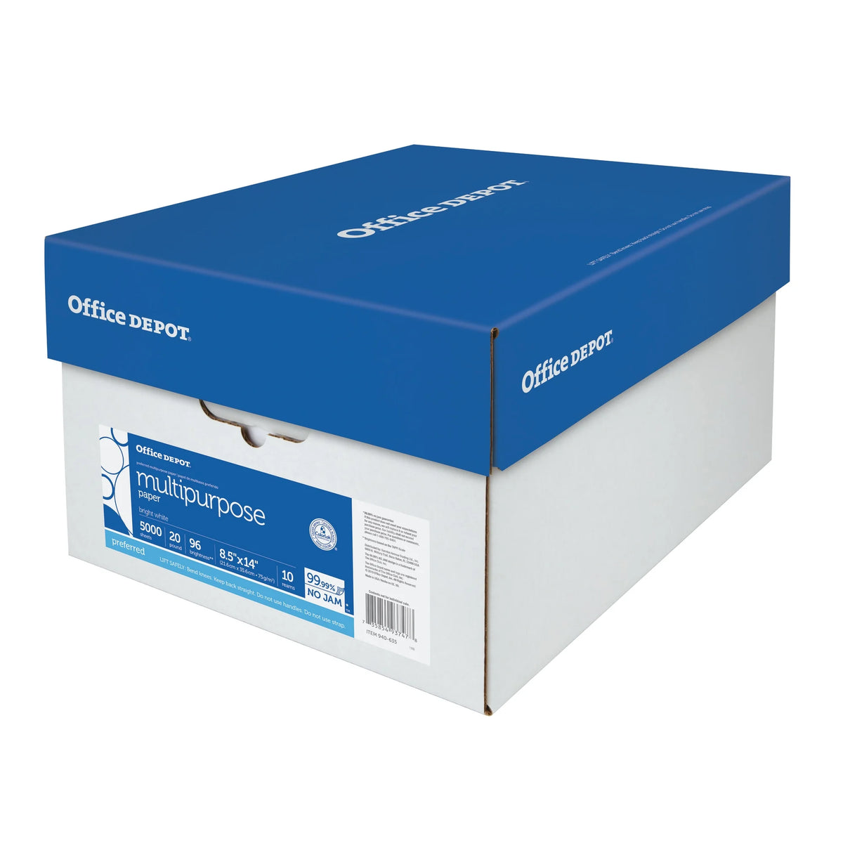 White Legal 8.5" x 14" 20 Lb 96 Brightness Printer & Copy Paper H5126