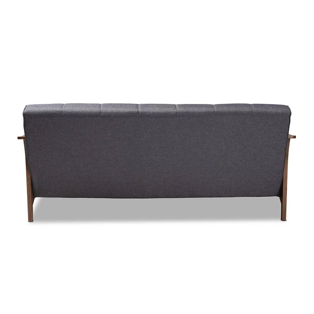 Gray Fabric Upholstered Walnut Wood Sofa B355967