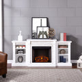 White Electric Fireplace with Bookcases C8345