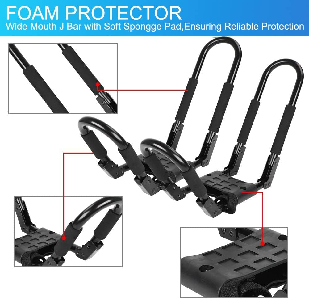 Kayak Roof Rack for 2 Kayaks, SUP, Snowboard, 2 Pairs T882